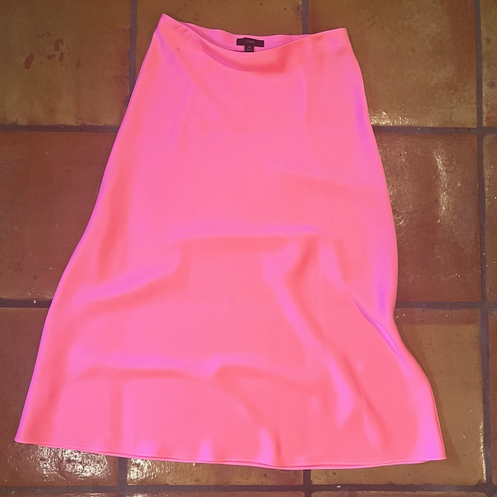 J.Crew Silky Pink Midi Skirt